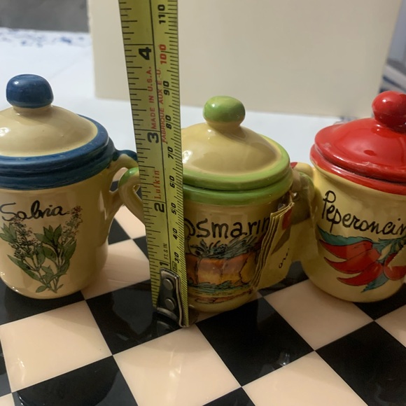 Colorful Herb-Themed Ceramic Jars Set - Picture 3 of 4